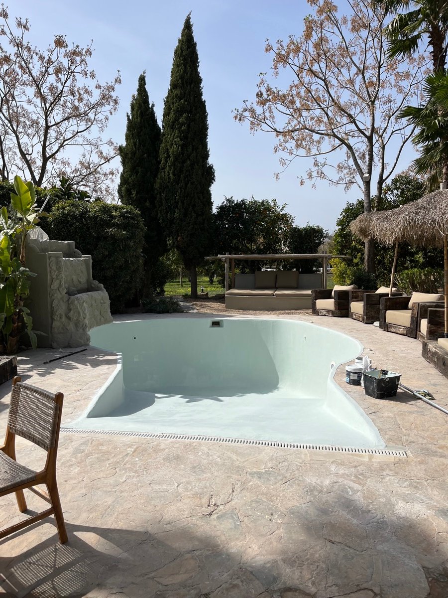 Restored pool and stone surround