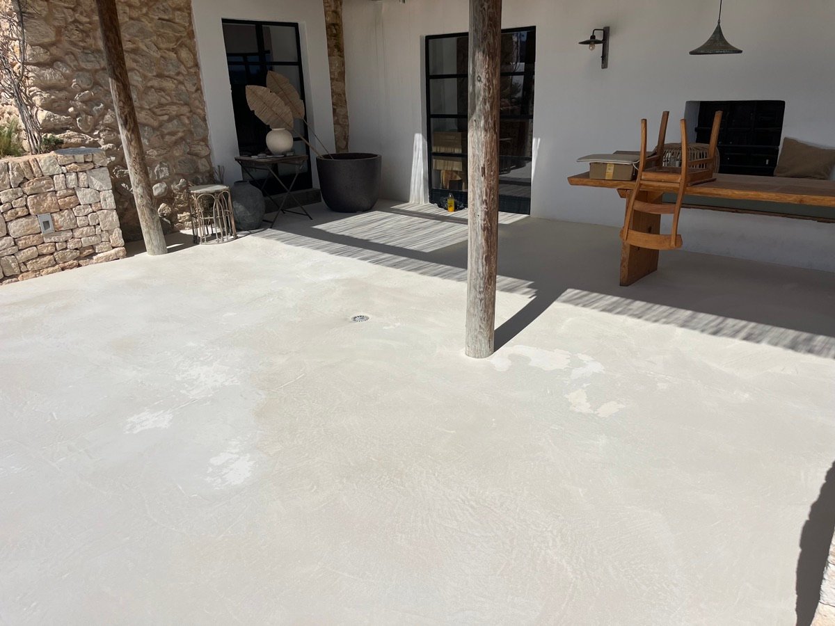 Sanded and sealed terrace floor